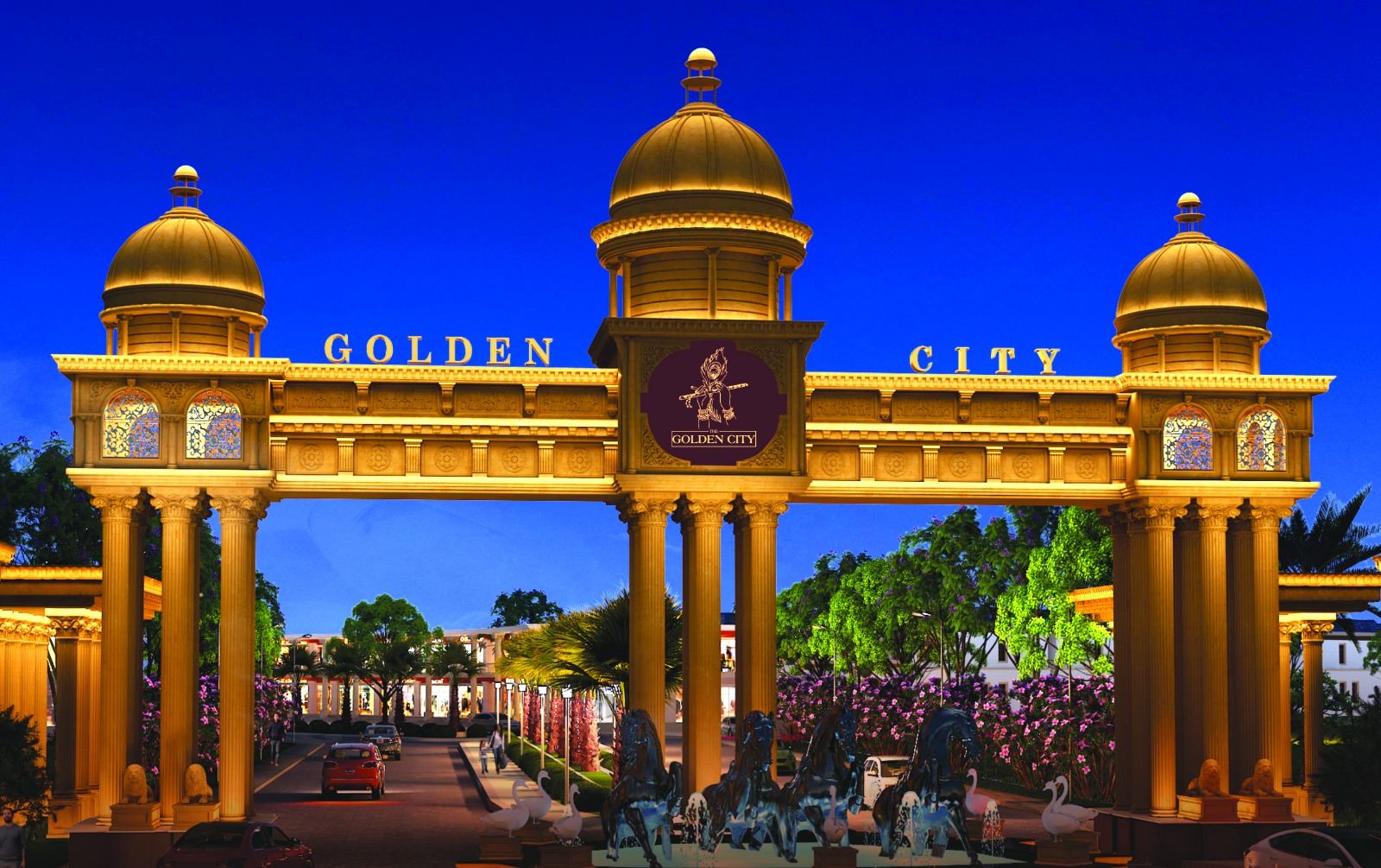 Entrance gate of GoldenCity Township on Yamuna Expressway